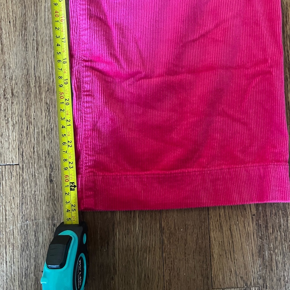 Anthropologie Maeve Colette Cropped Wide Leg Corduroy Hot Fuchsia Pink Pants 28 - Picture 11 of 13